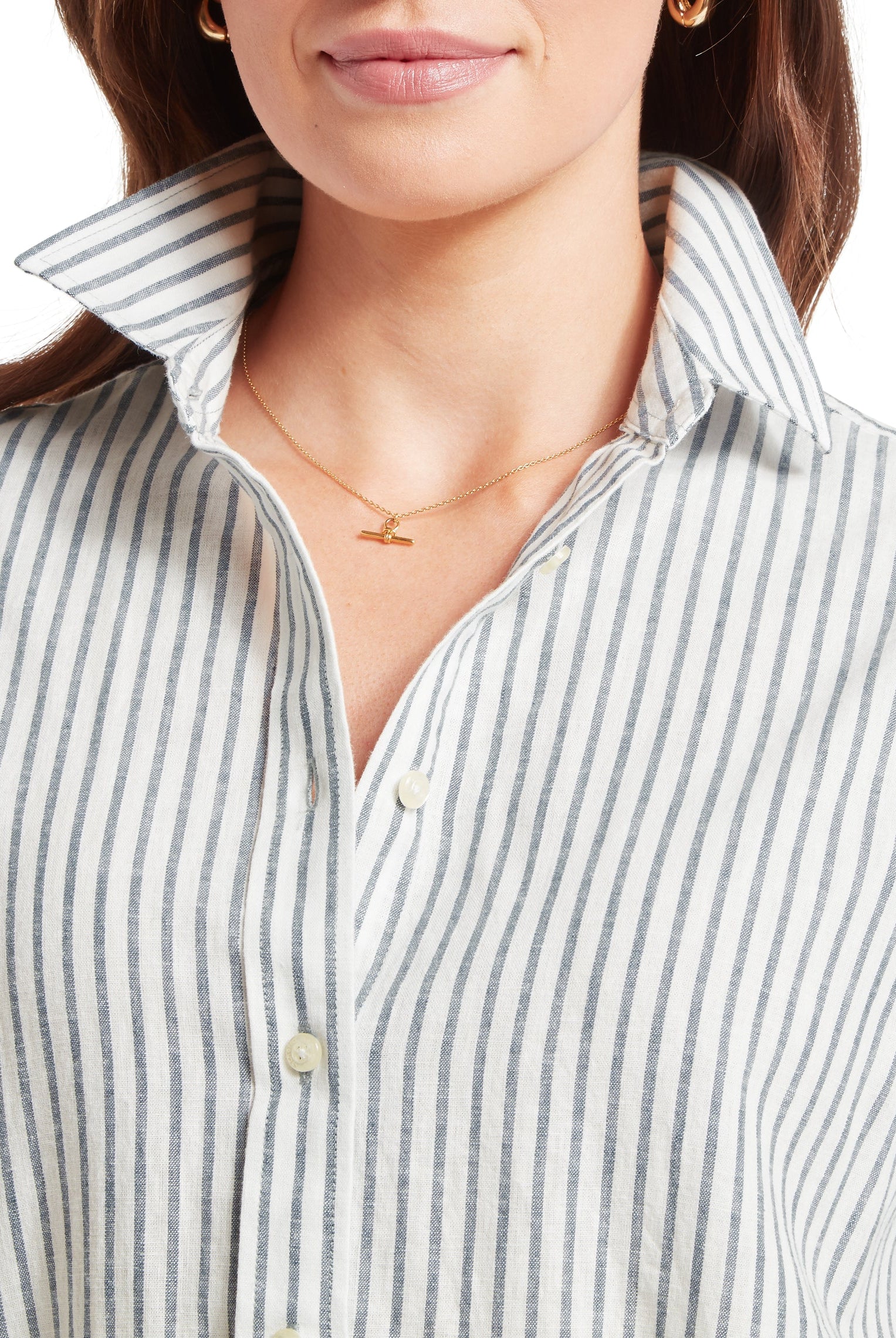 Schoffel Blue Stripe Salthouse Linen Shirt #Colour_Blue Stripe