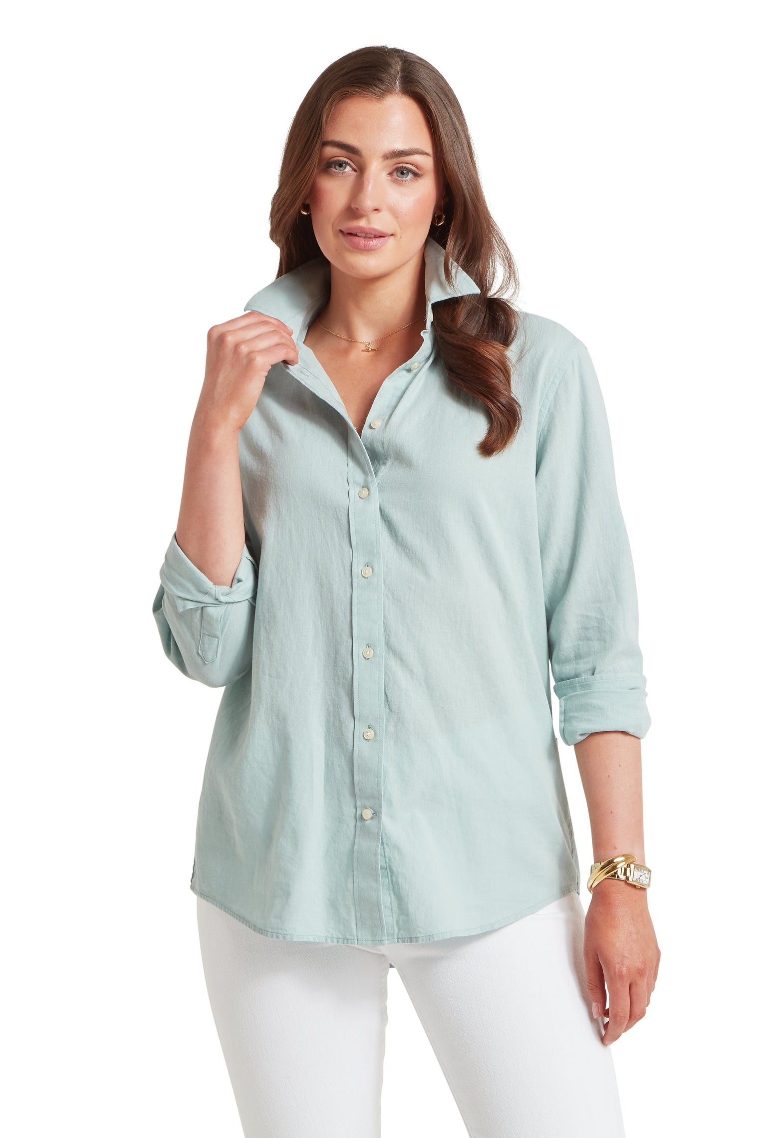 Schoffel Surf Blue Salthouse Linen Shirt #Colour_Surf Blue