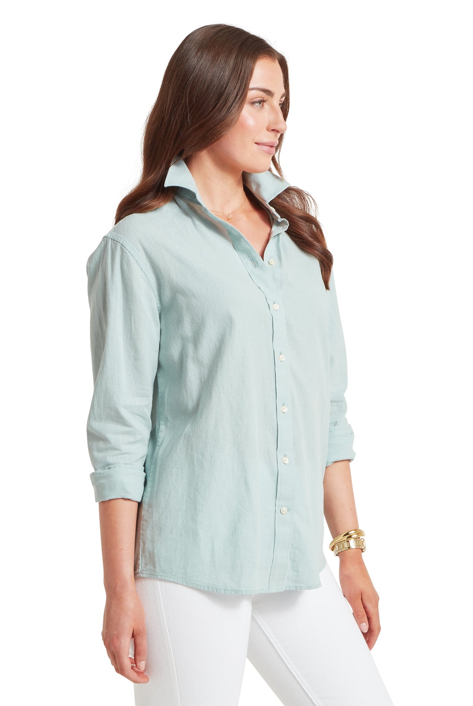 Schoffel Blue Stripe Salthouse Linen Shirt #Colour_Blue Stripe
