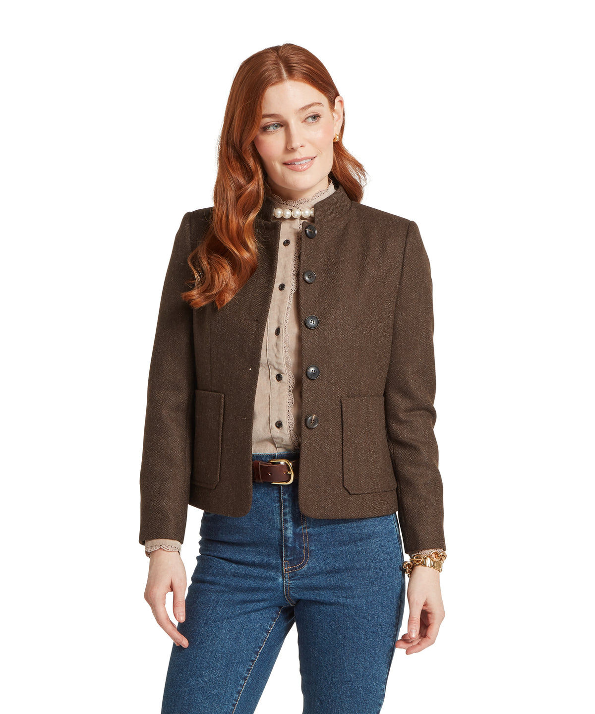Schoffel St Abbs Tweed Blazer #Colour_Chocolate Herr Tweed