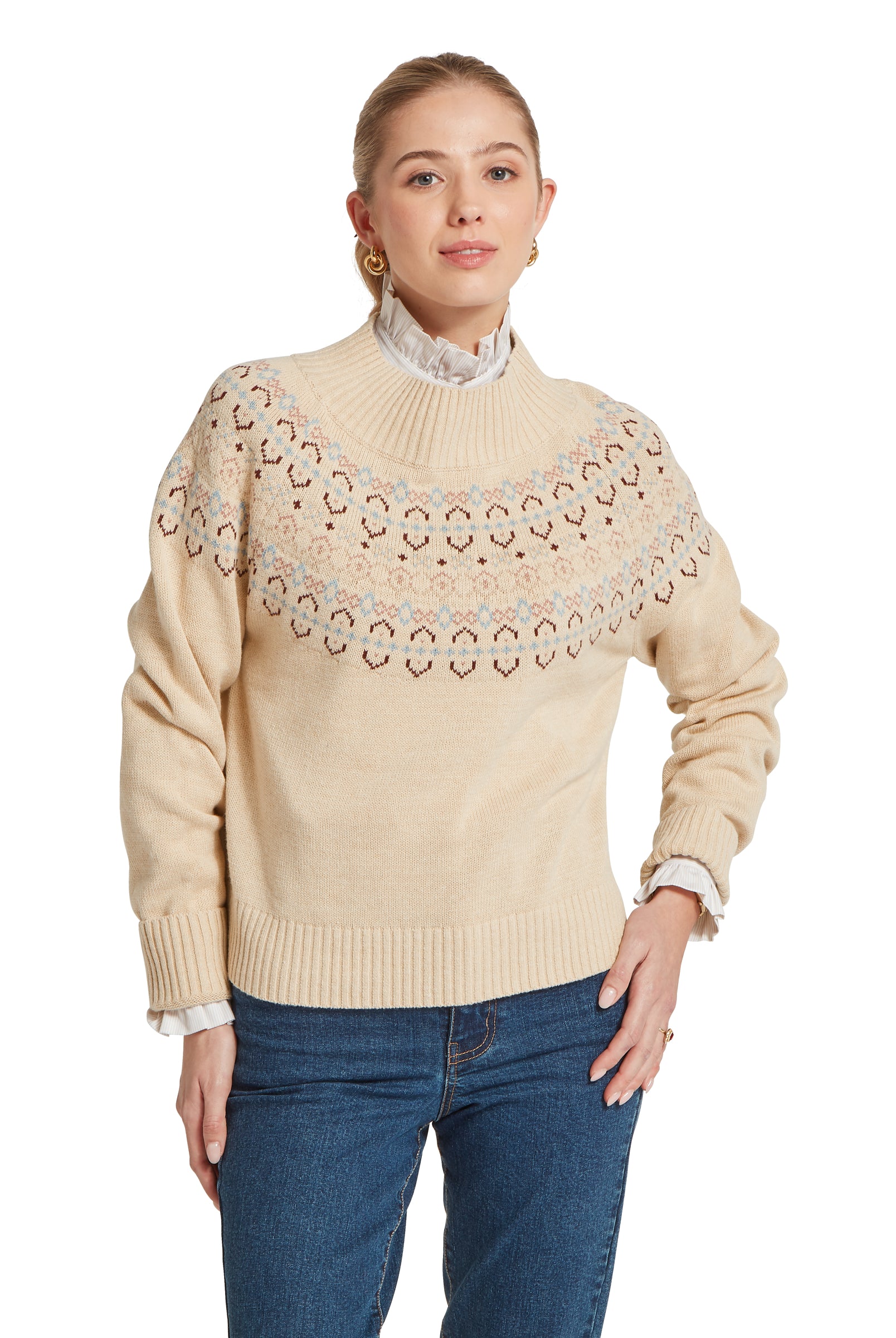 Schoffel Tresness Fairisle Jumper #Colour_Port/Lake
