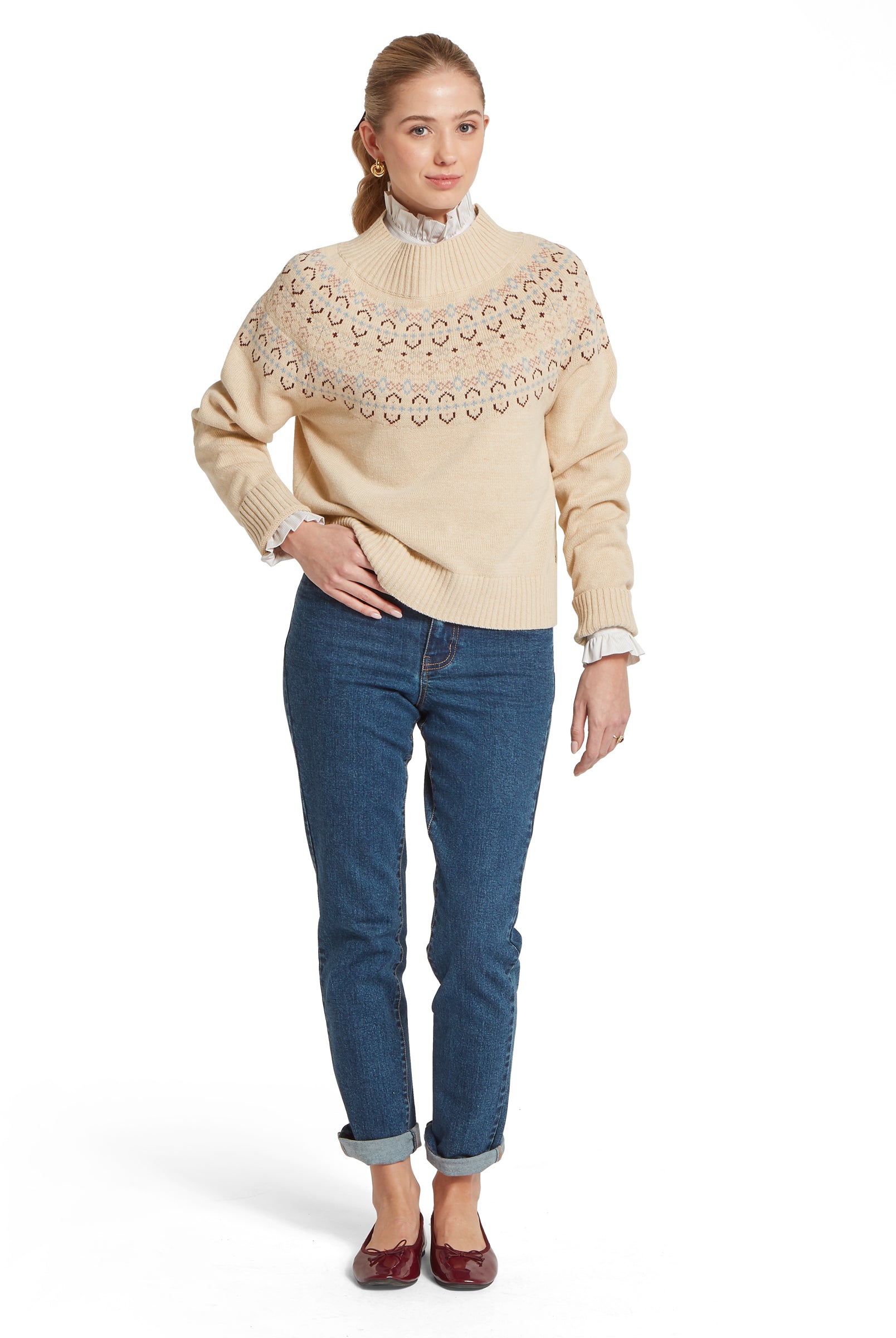 Schoffel Tresness Fairisle Jumper #Colour_Port/Lake