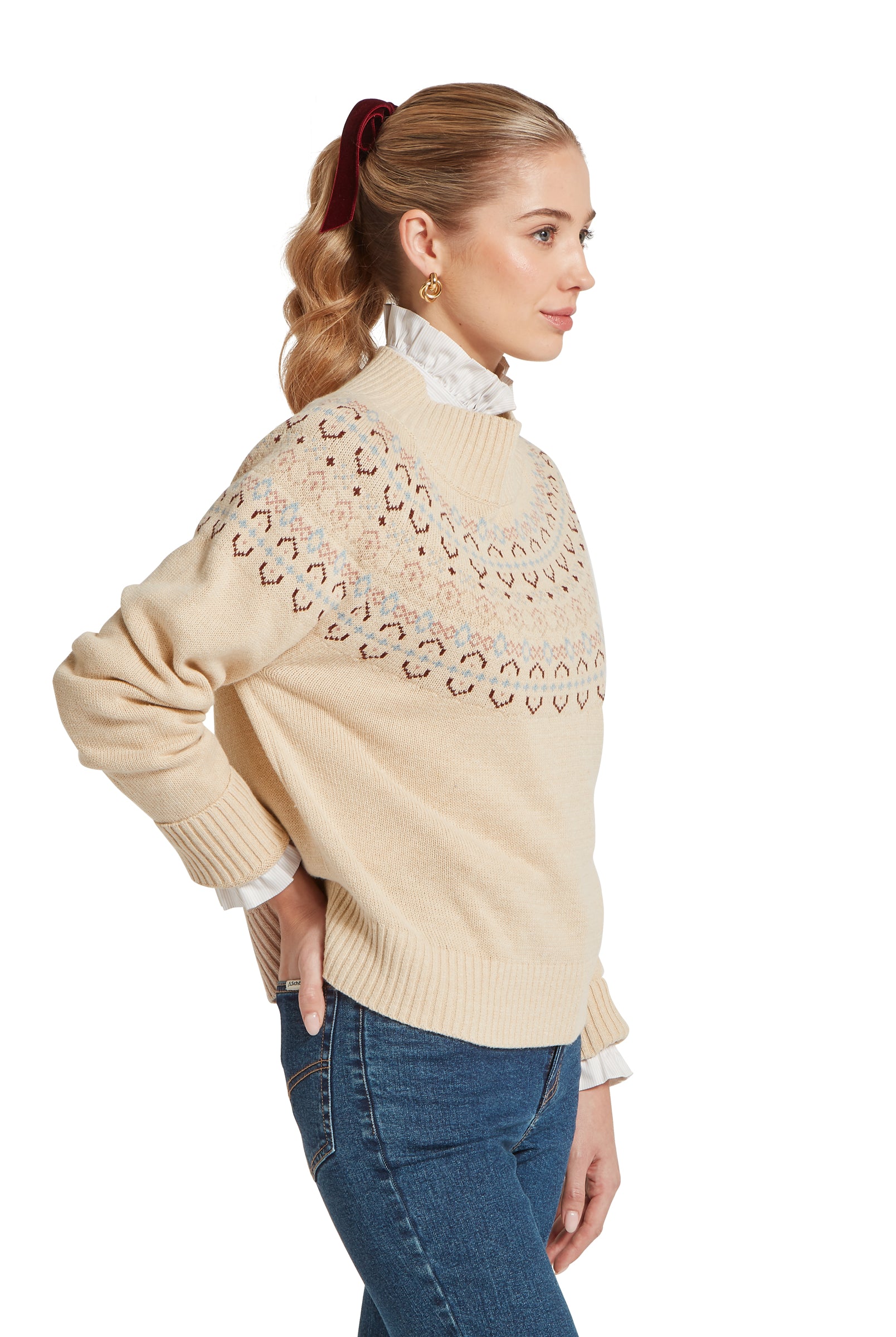Schoffel Tresness Fairisle Jumper #Colour_Port/Lake