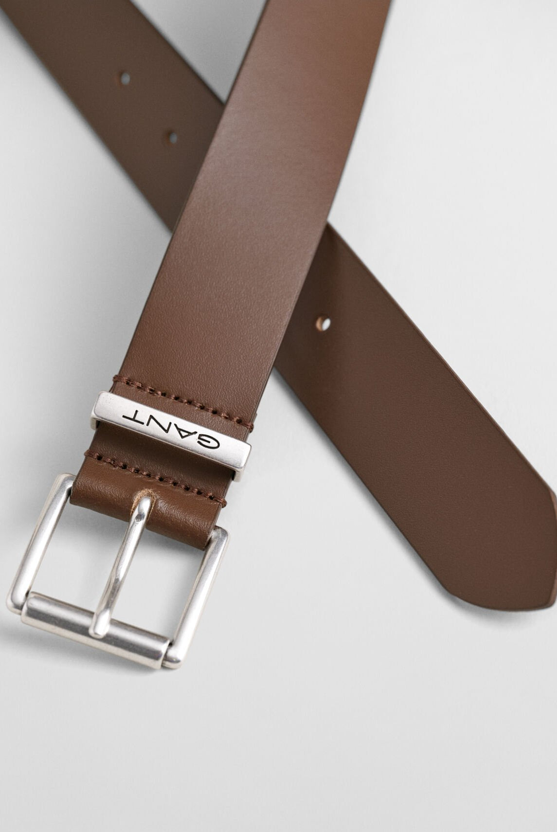 GANT Logo Leather Belt #Colour_Weathered Brown