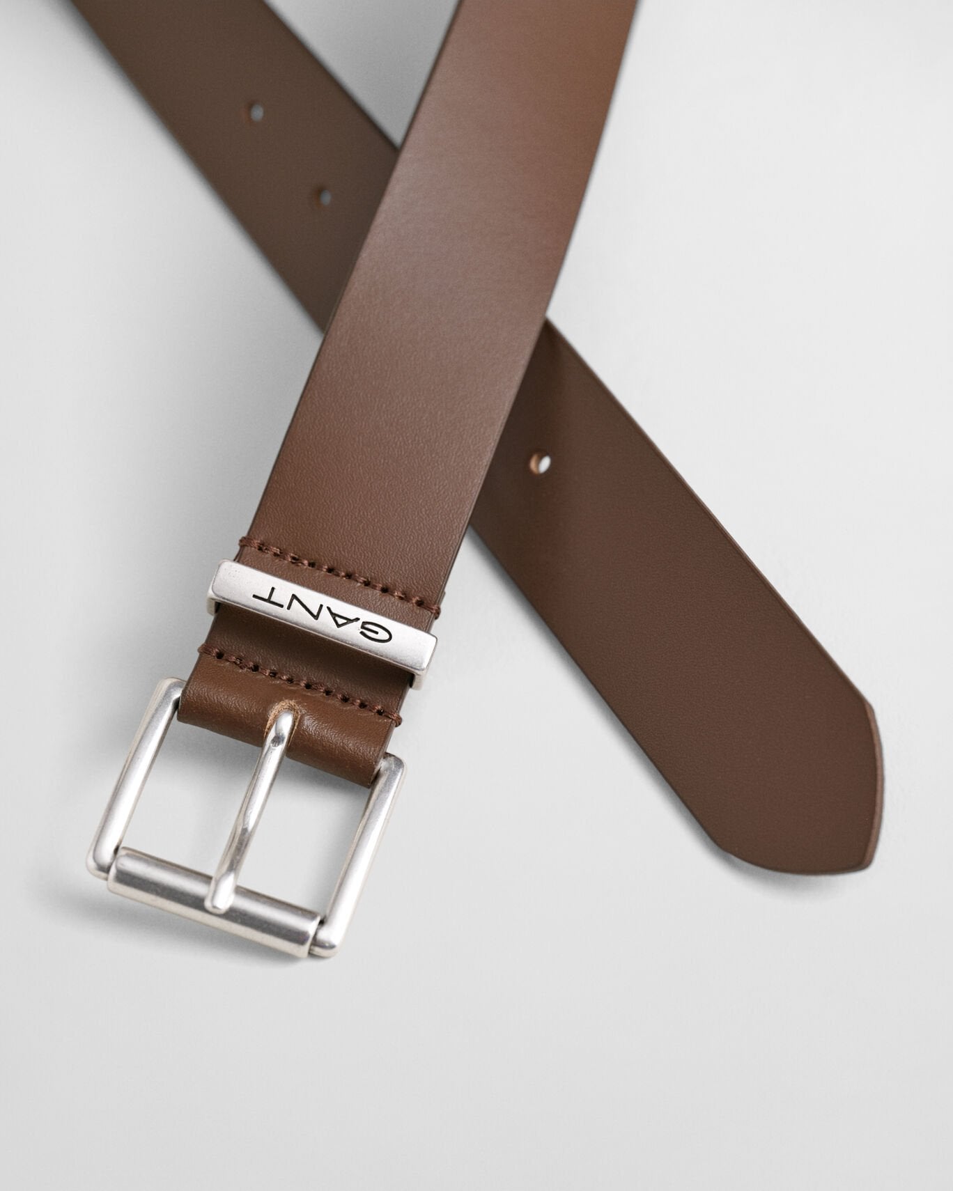 GANT Logo Leather Belt #Colour_Weathered Brown