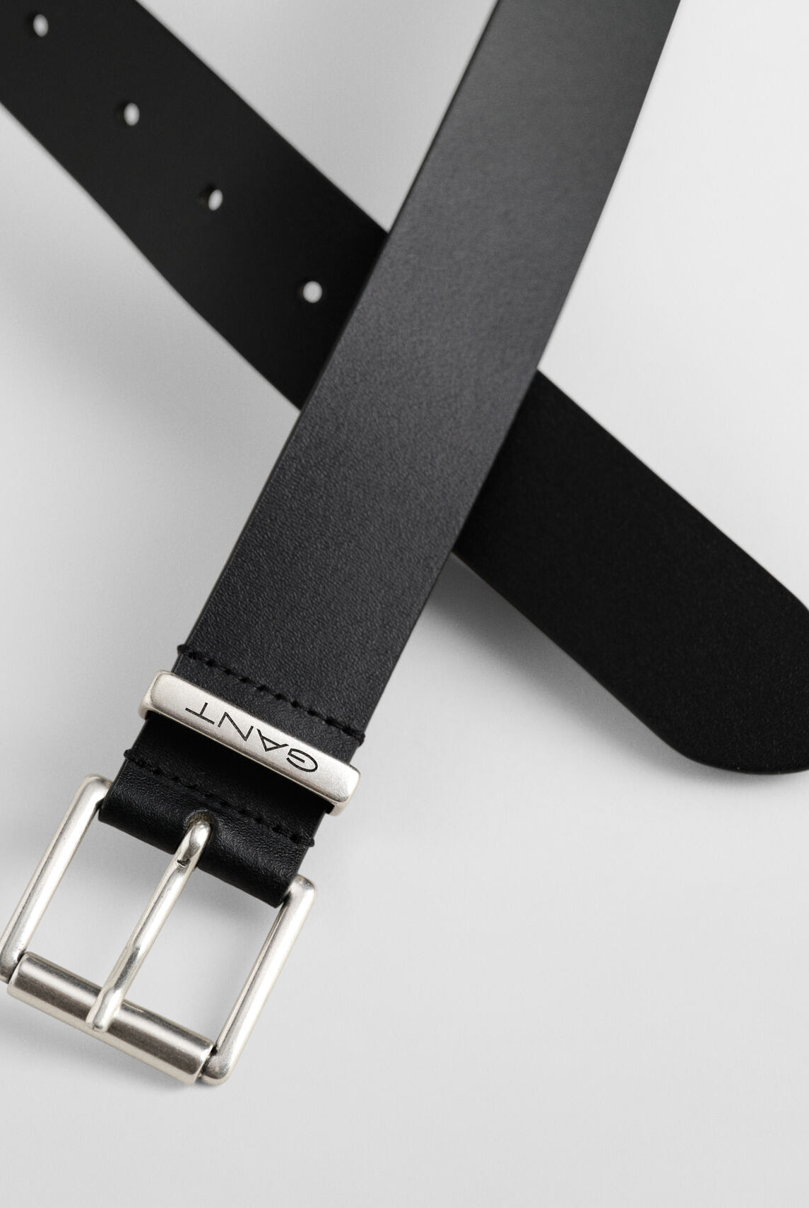 GANT Logo Leather Belt #Colour_Black