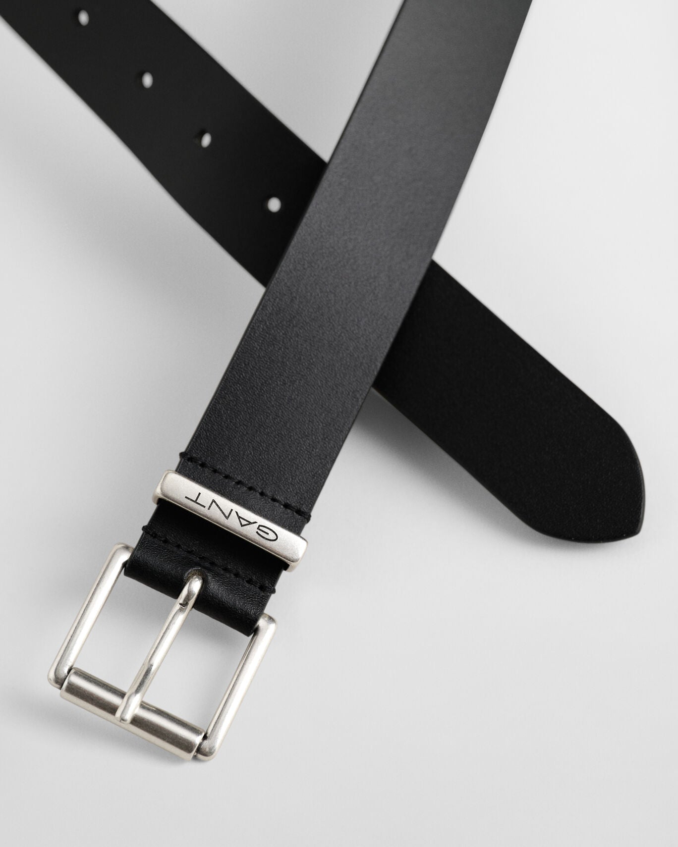 GANT Logo Leather Belt #Colour_Black