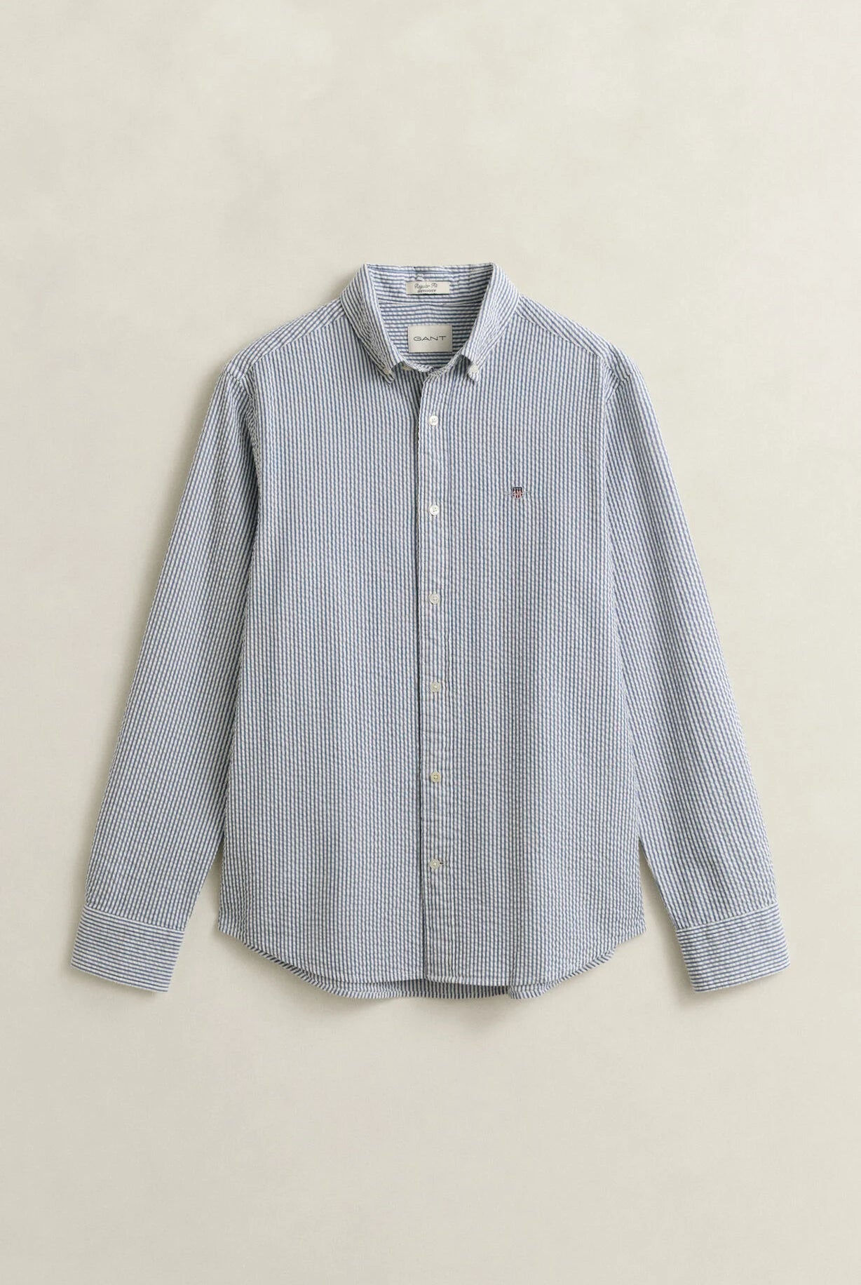 GANT Vintage Blue Reg Seersucker Stripe Shirt #Colour_Vintage Blue