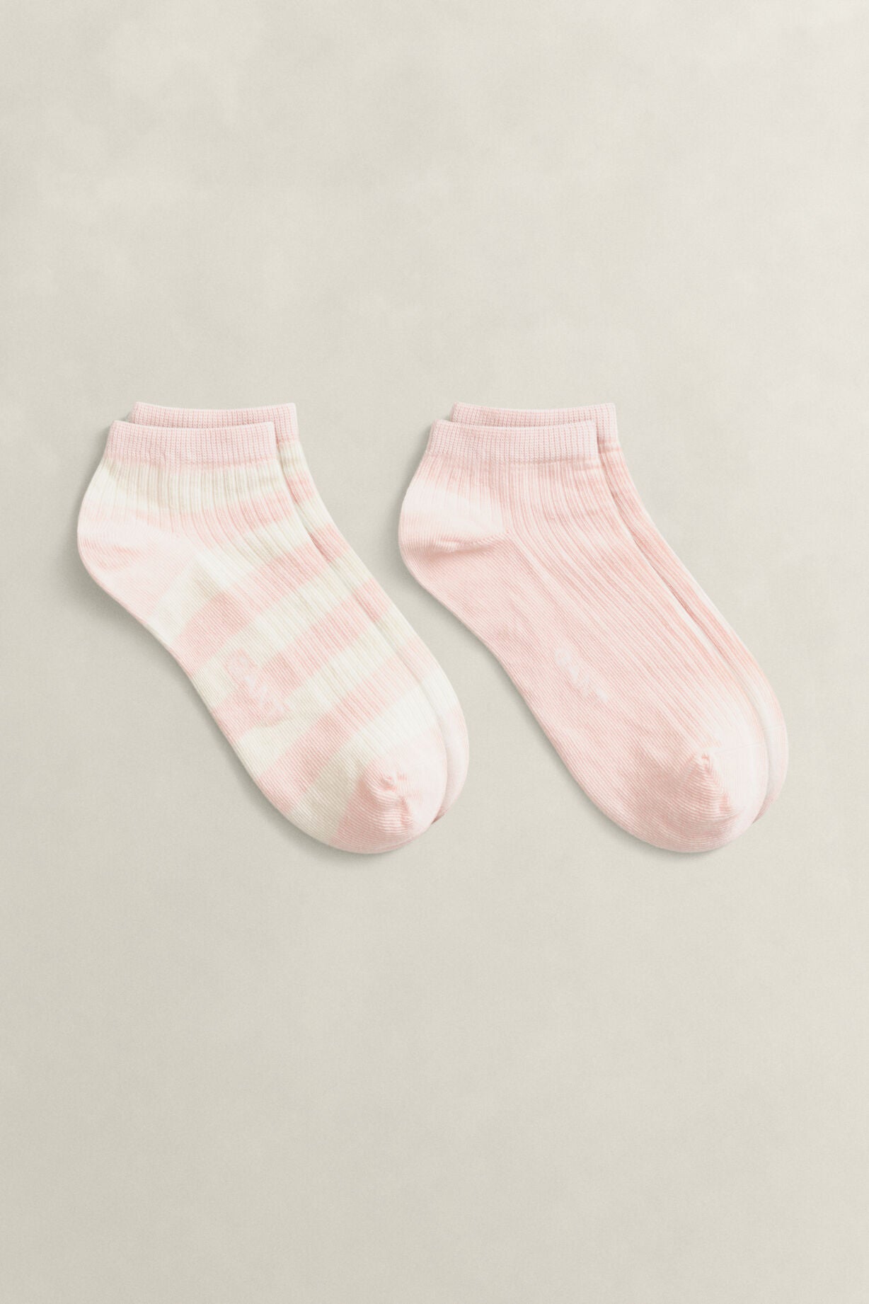 GANT Apricot Pink Stripe & Solid Ankle Socks 2pack #Colour_Apricot Pink