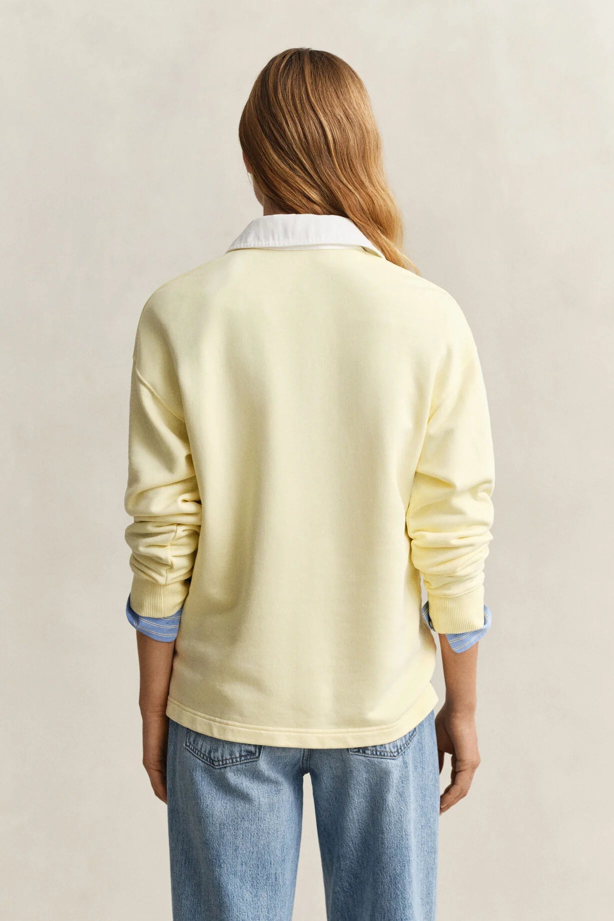 GANT Vanilla Yellow Rugger Sweatshirt #Colour_Vanilla Yellow