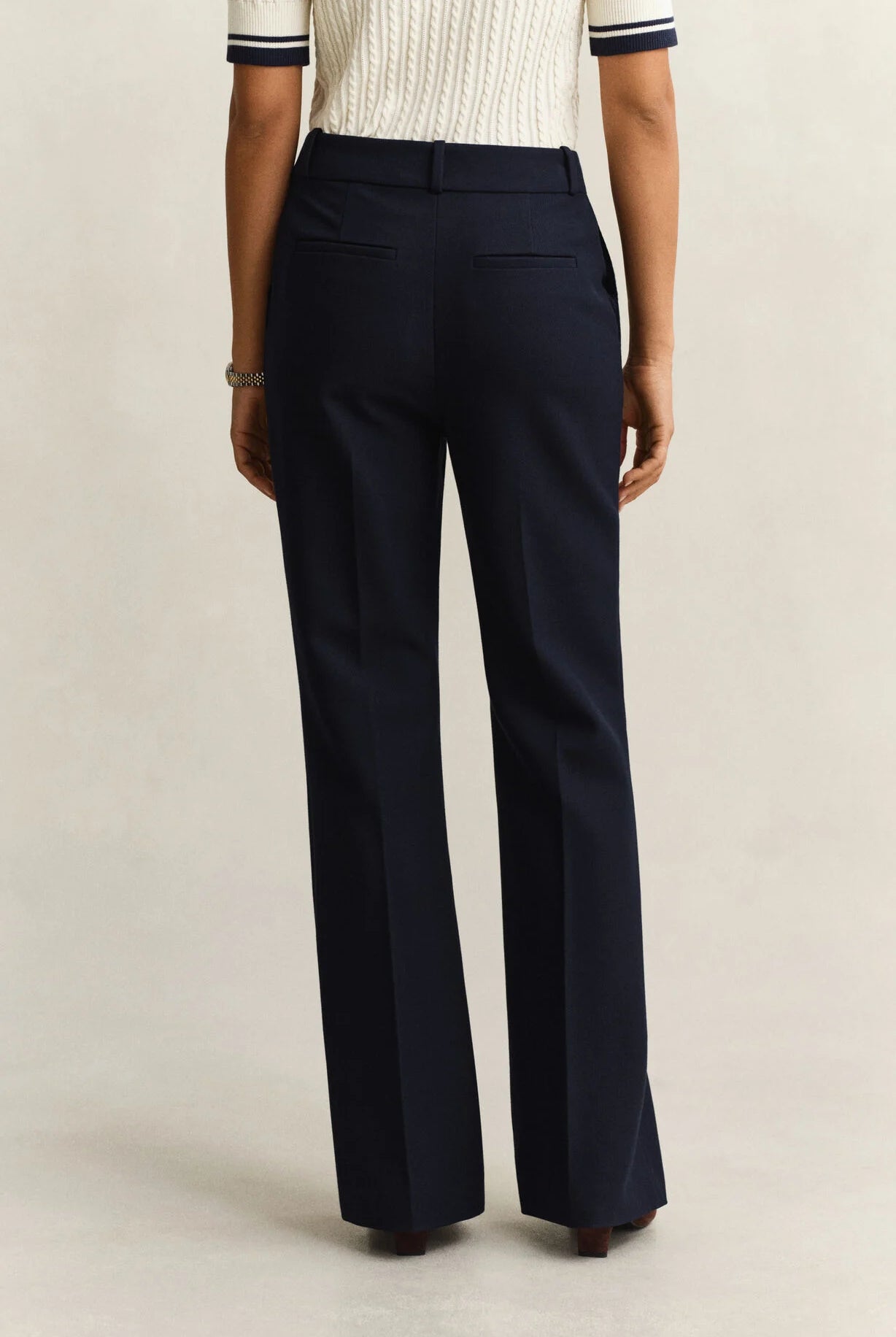 GANT Evening Blue Slim Flare Nautical Pants #Colour_Evening Blue