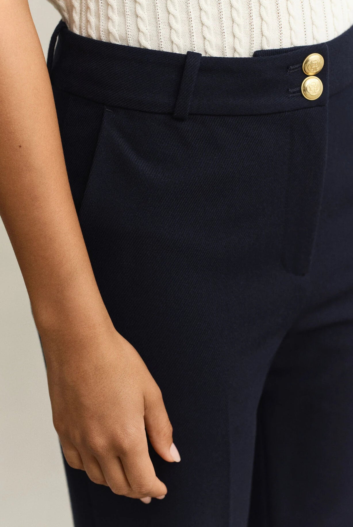 GANT Evening Blue Slim Flare Nautical Pants #Colour_Evening Blue