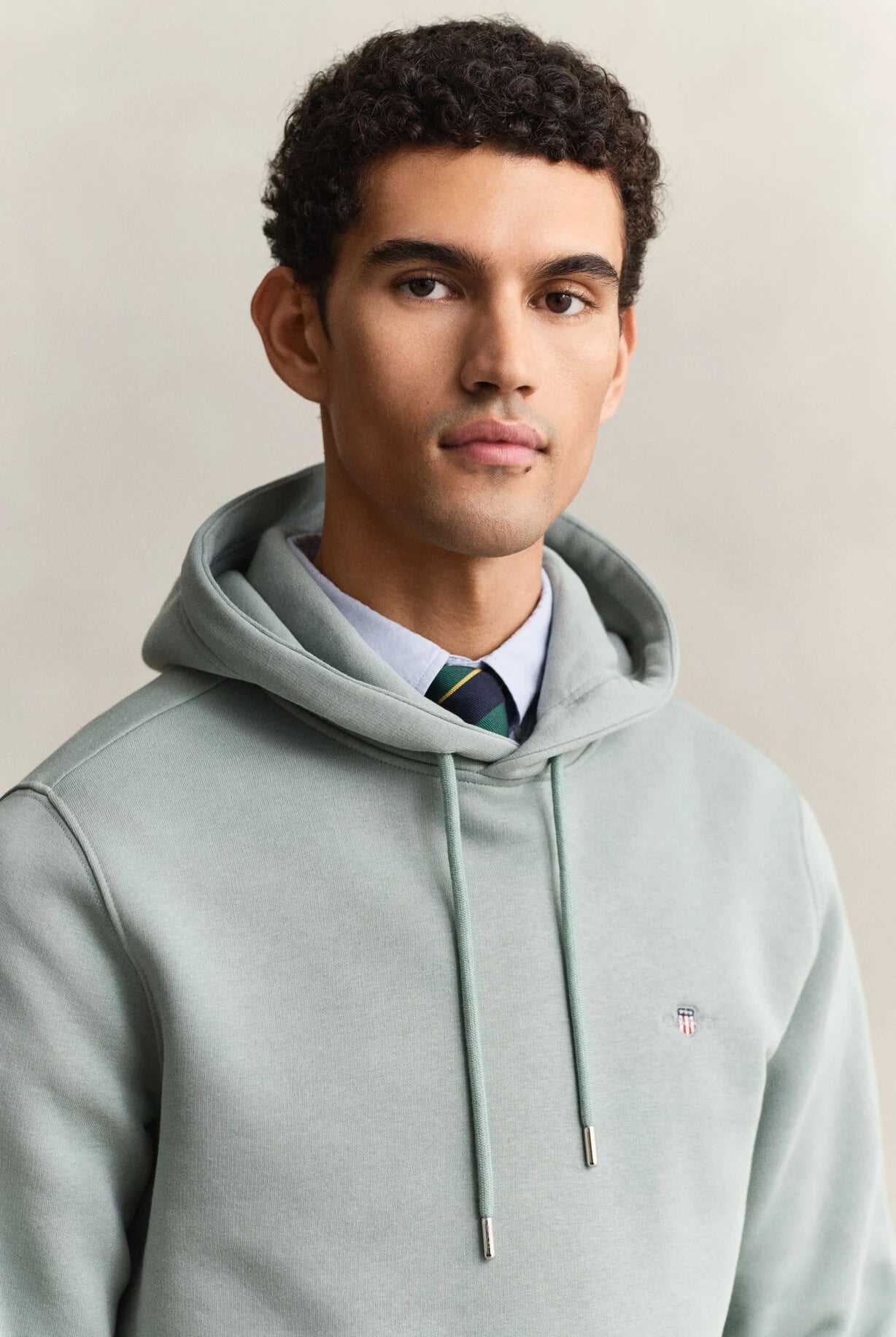 GANT Ceramic Grey Reg Shield Hoodie #Colour_Ceramic Grey