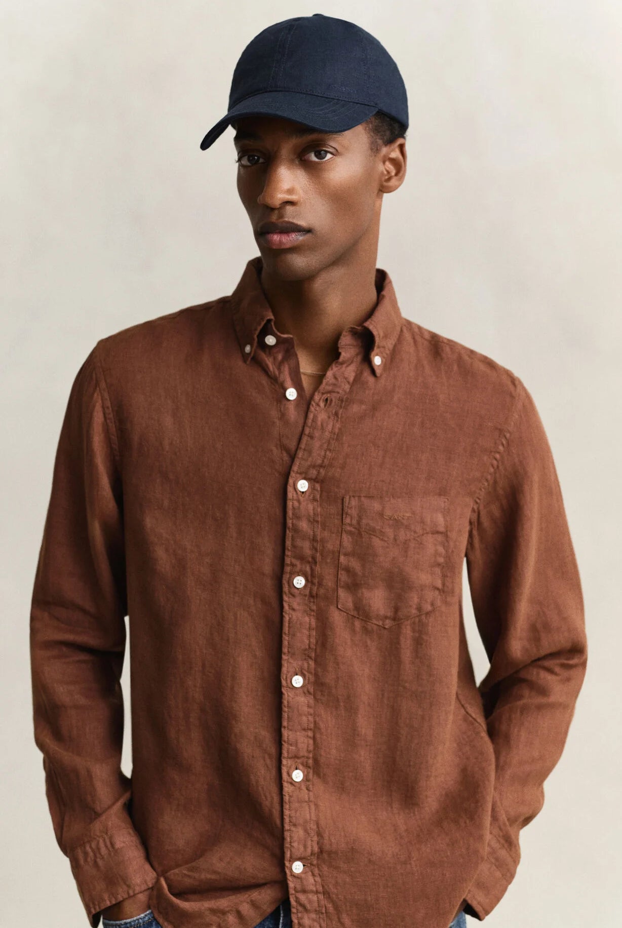 GANT Evening Blue Linen Cap #Colour_Evening Blue