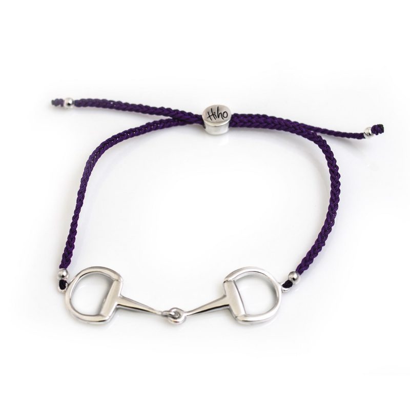 Exclusive Sterling Silver Snaffle Friendship Bracelet Purple