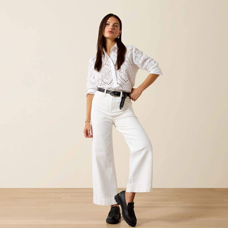 Ariat White Millington Blouse #Colour_White