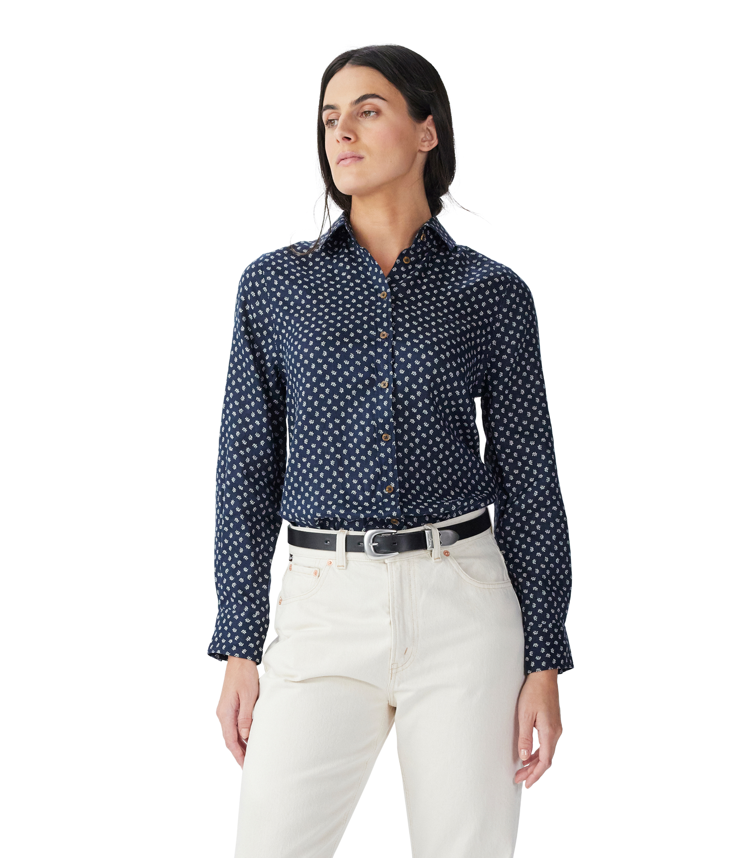 R.M. Williams Olney Print Linen Shirt #Colour_