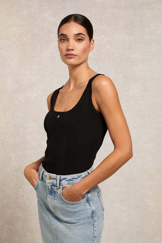 Holland Cooper Black Ruby Knitted Vest #Colour_Black