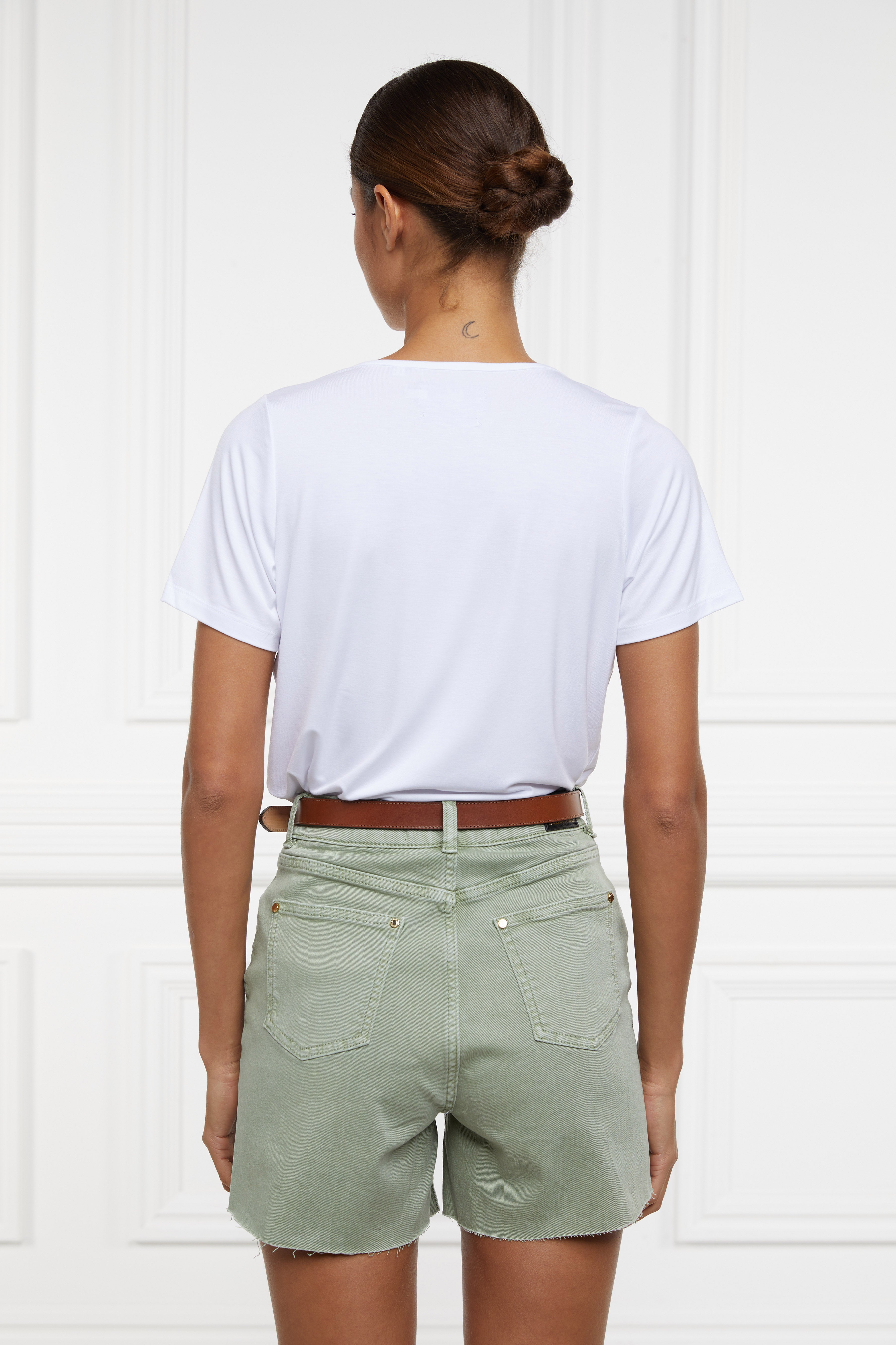 Holland Cooper High Rise Denim Short #Colour_Sage