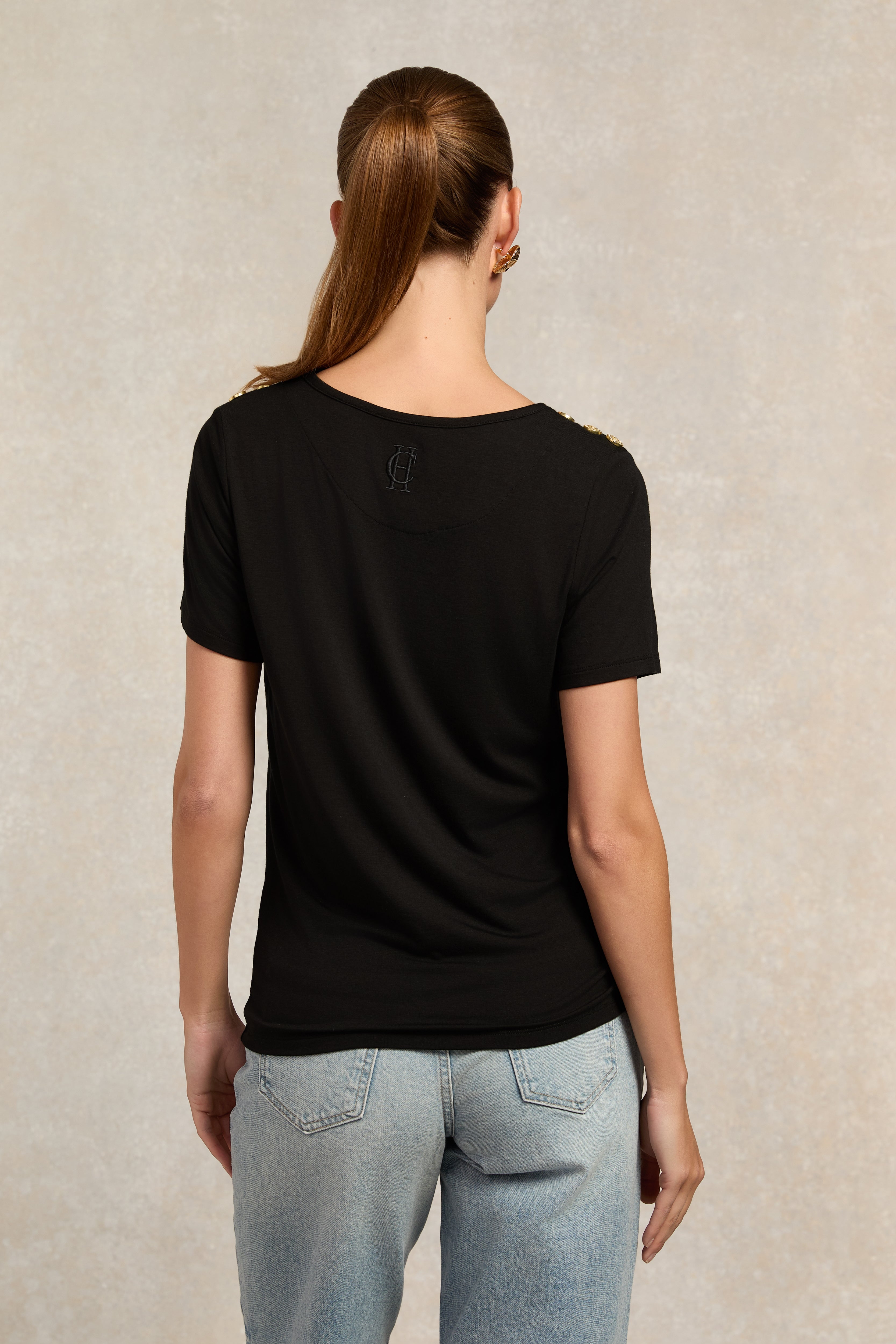 Relax Fit Crew Neck Tee -    black -  XL - View 82