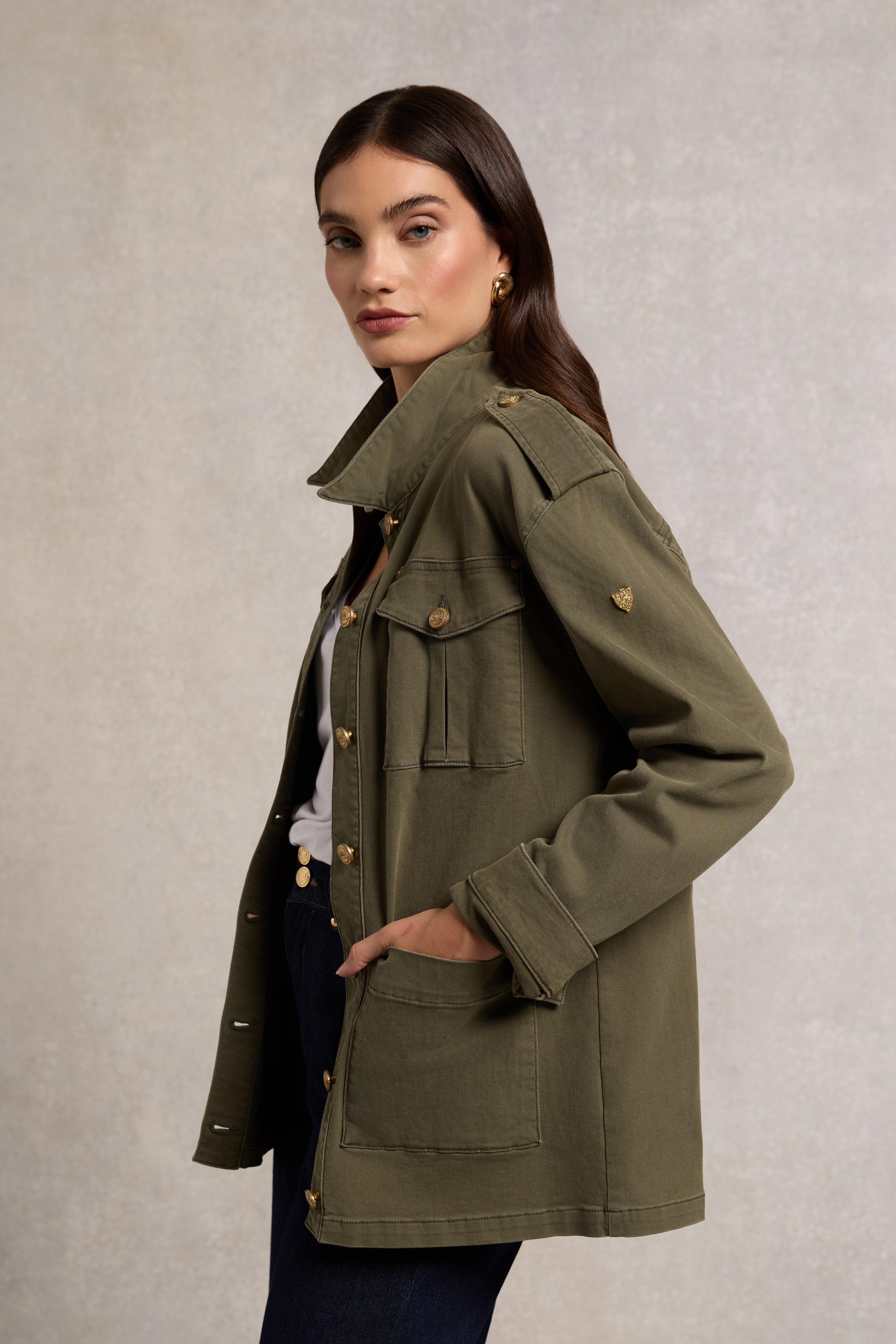 Holland Cooper Hunter Green Artillery Jacket #Colour_Hunter Green
