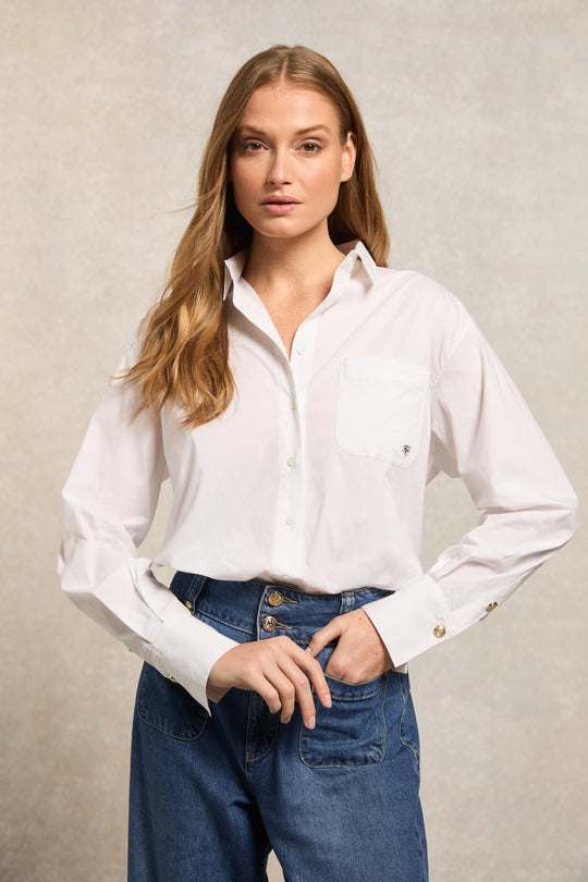 Holland Cooper White Eleanor Shirt #Colour_White