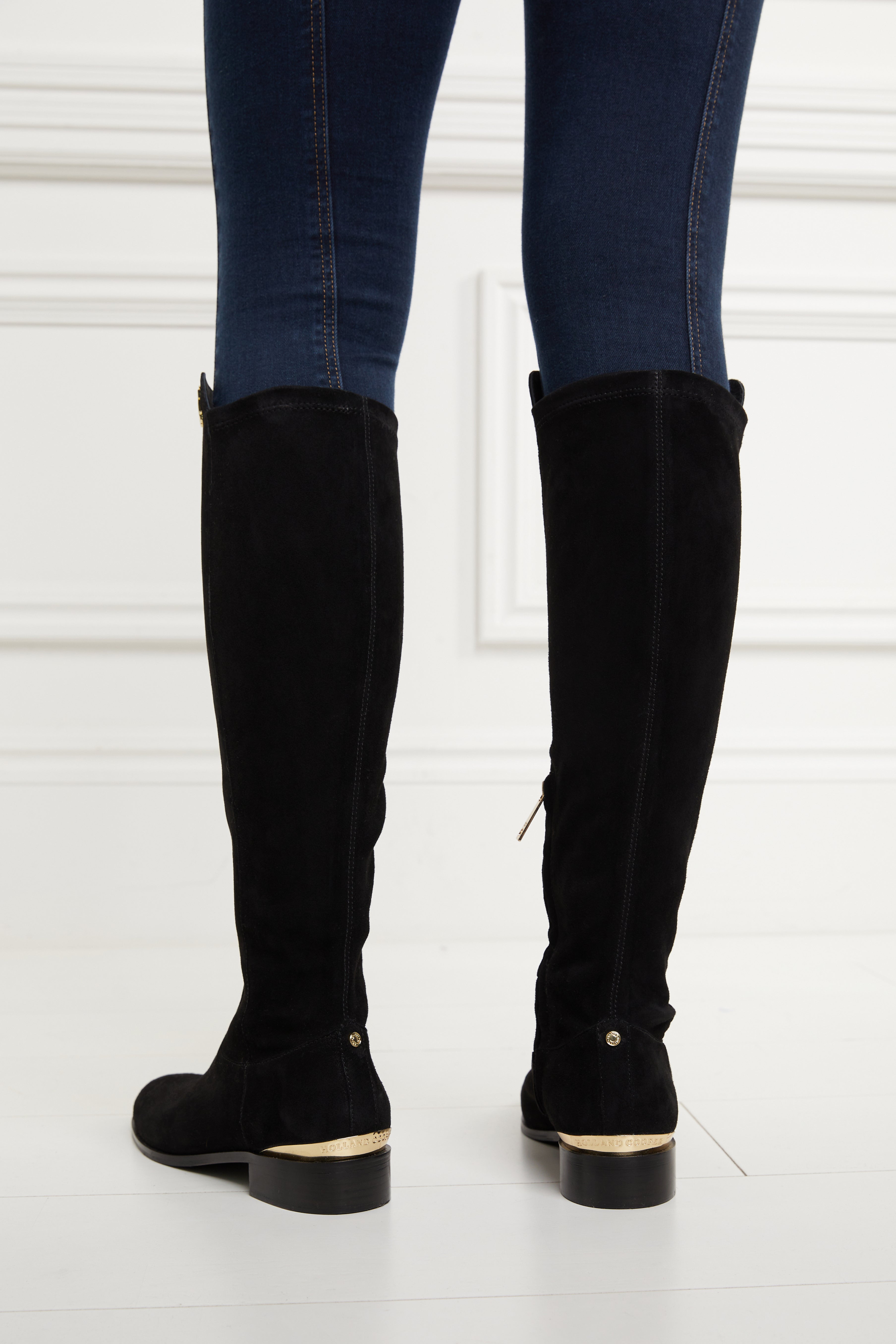 Holland Cooper Black Albany Knee Boot #Colour_Black