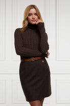 Regency Skirt -   chocolate herringbone -  UK8