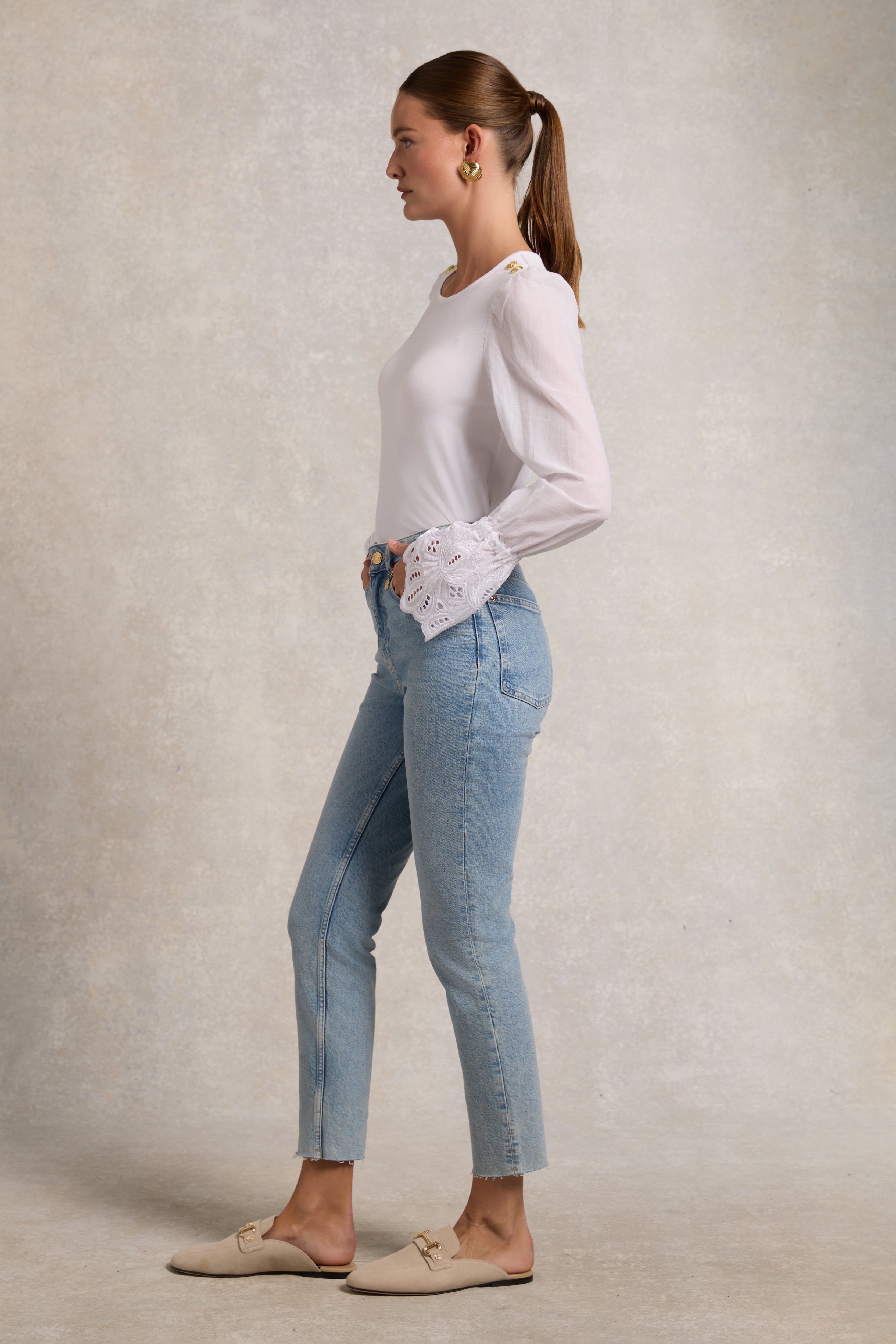 High Rise Slim Jean -   vintage denim -  UK8 - View 117