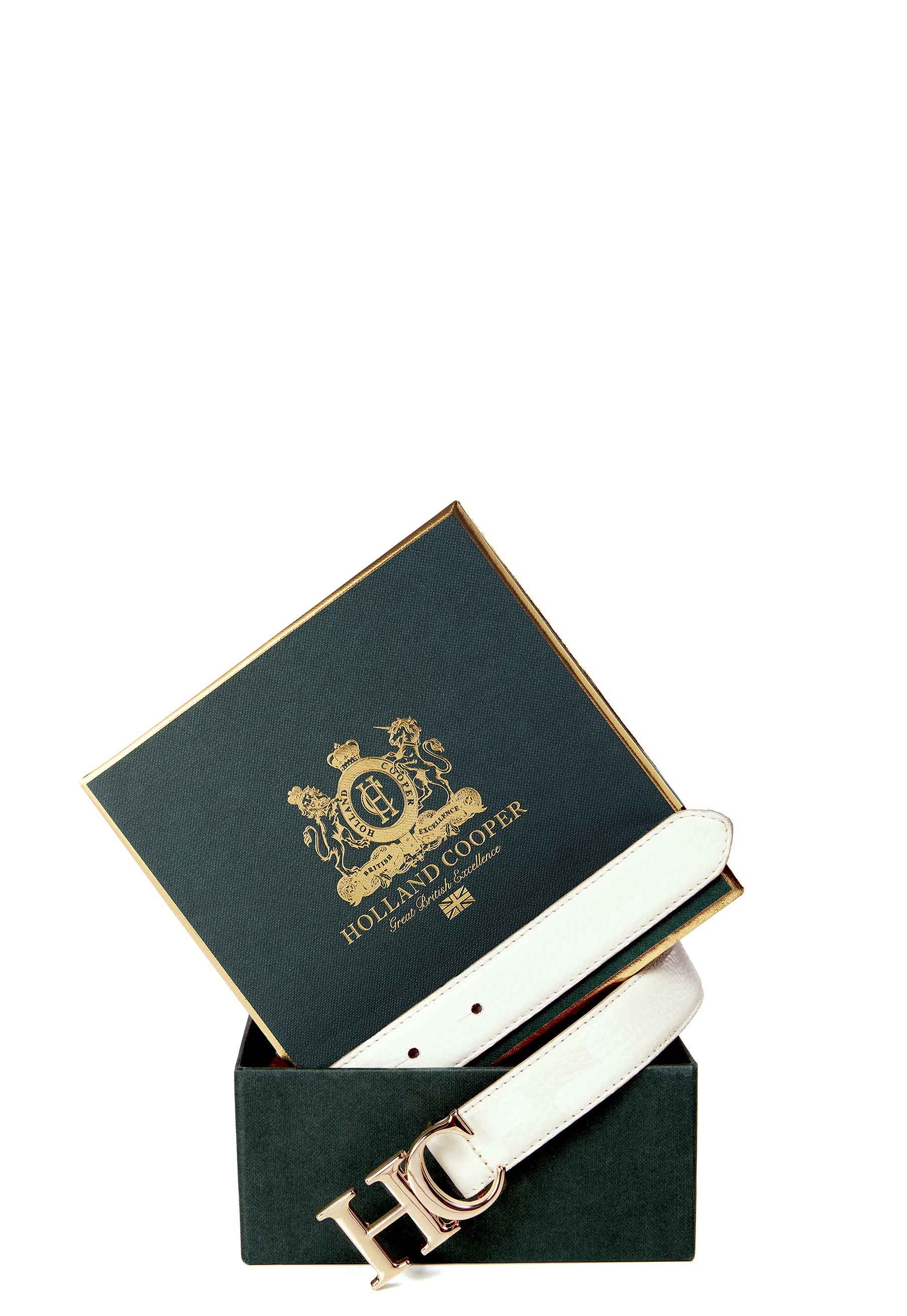 Atelier Slim Logo Belt -   off white -  L