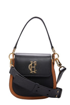 Chelsea Saddle Bag -   black tan