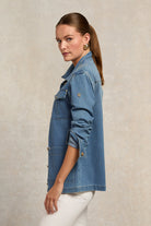 Holland Cooper Denim Artillery Jacket #Colour_Denim