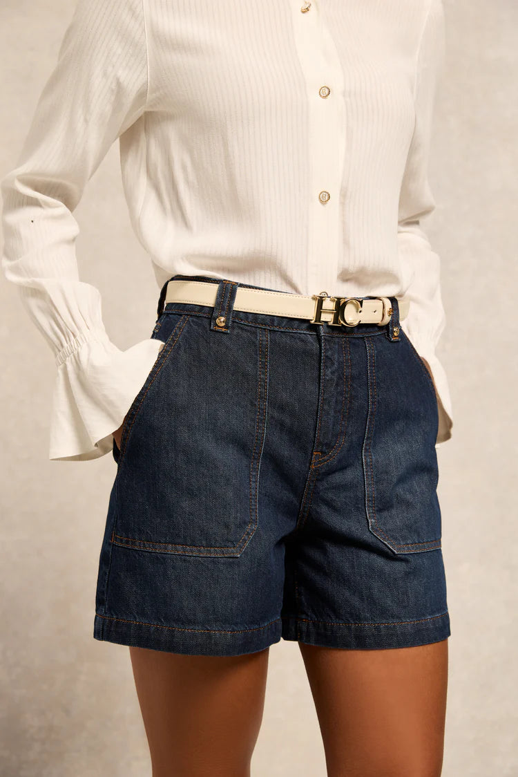 Holland Cooper Cream Atelier Slim Belt Soft #Colour_Cream