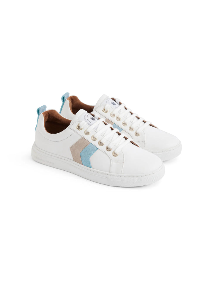 Fairfax & Favor Sky Blue/Stone Alexandra Trainer #Colour_Sky Blue/Stone