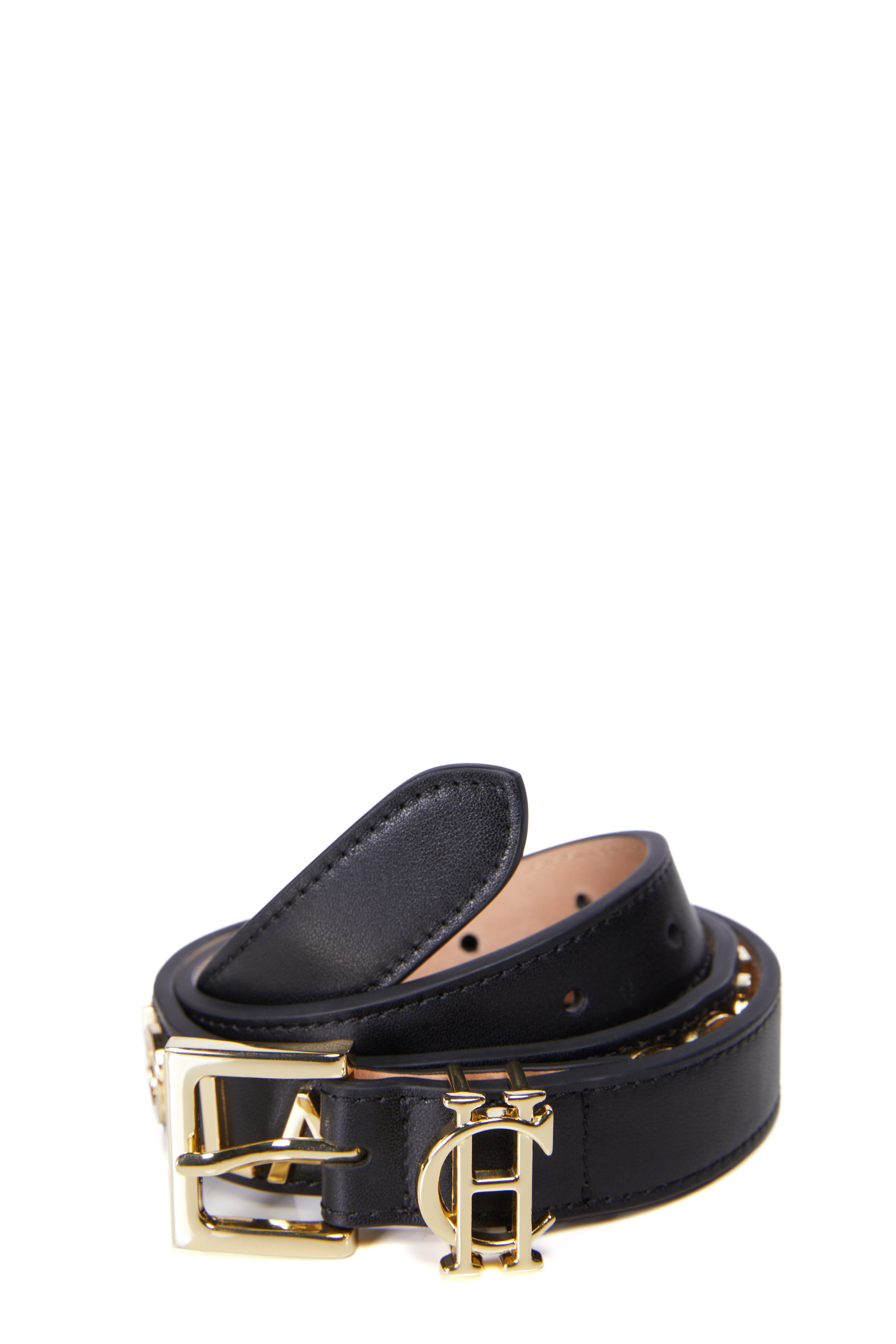 Abbot Leather Belt -   black gold -  L - View 16