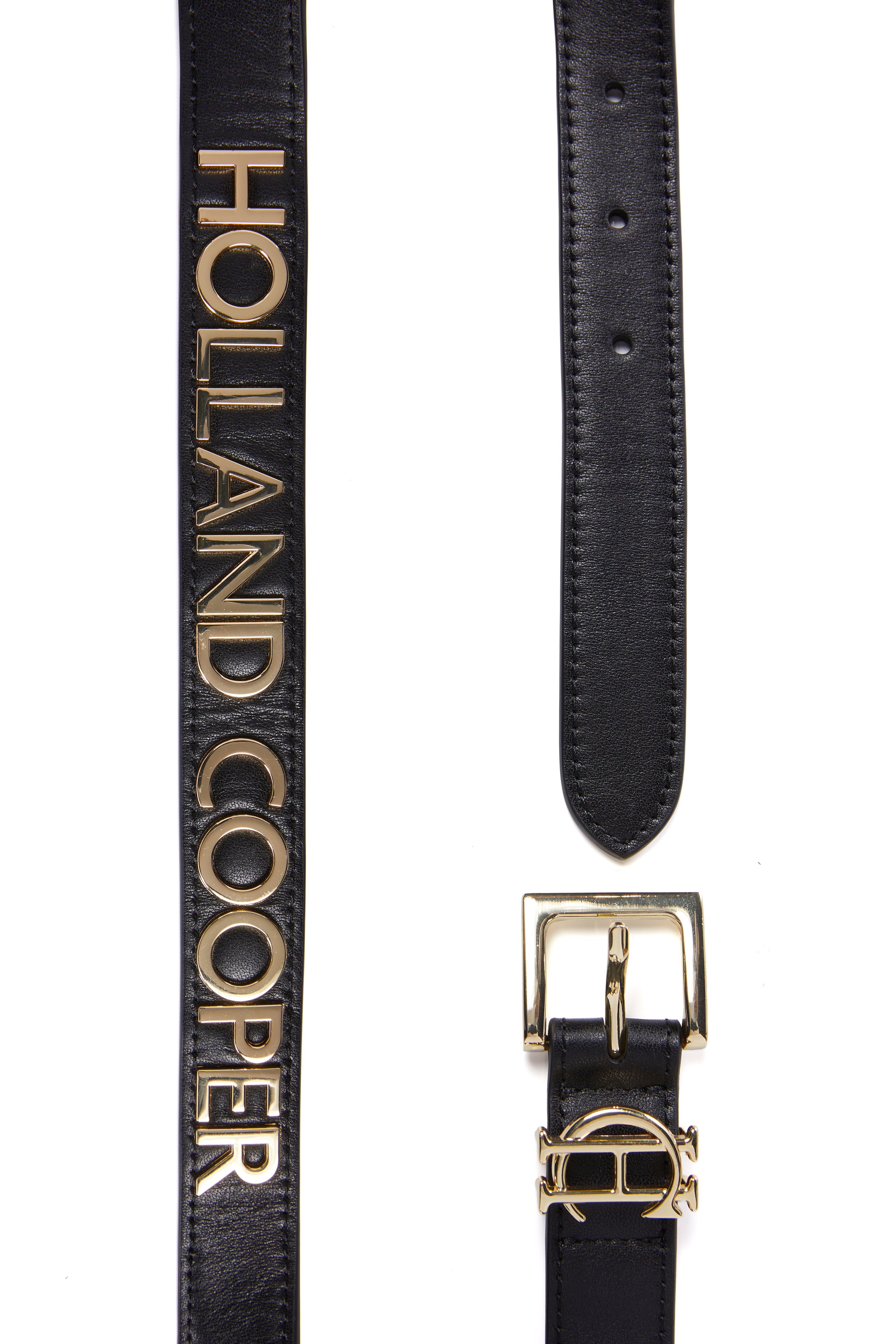 Abbot Leather Belt -   black gold -  L - View 21