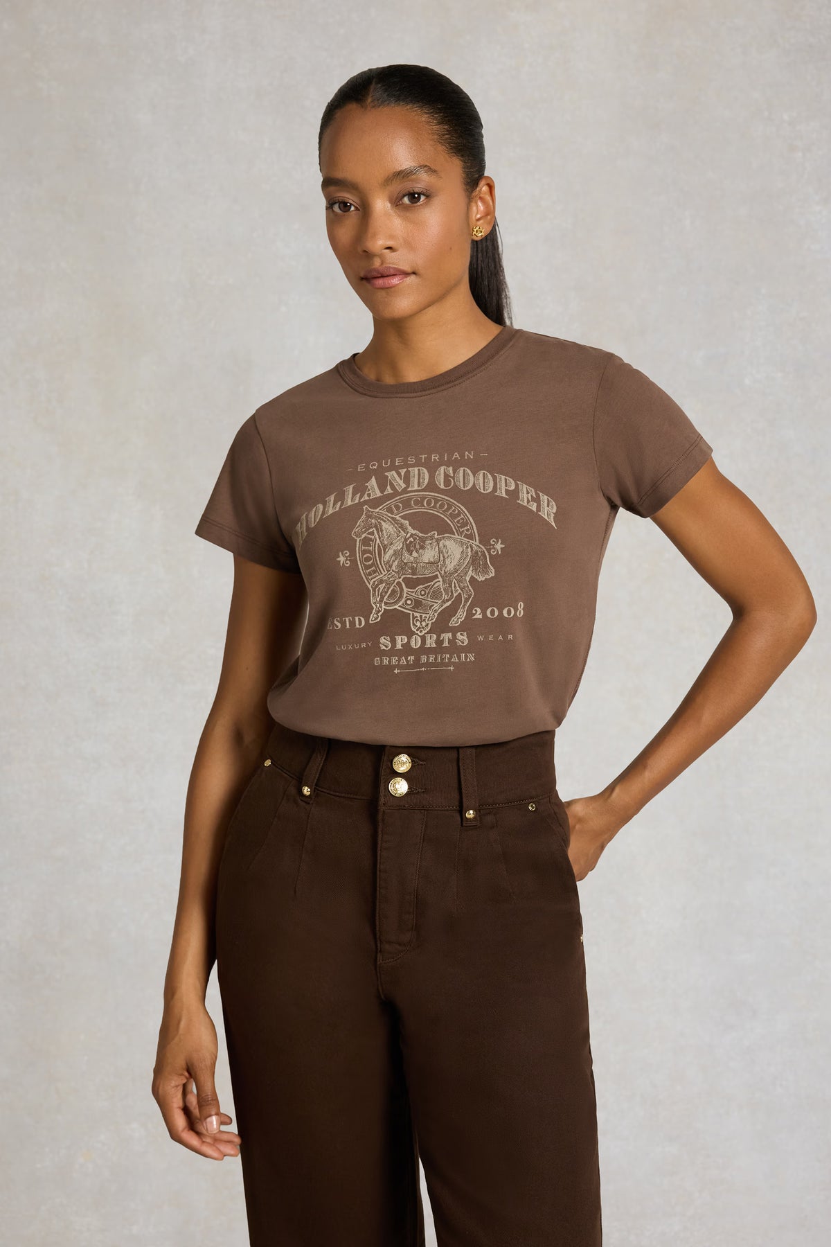 Holland Cooper Appaloosa Tee #Colour_Chestnut