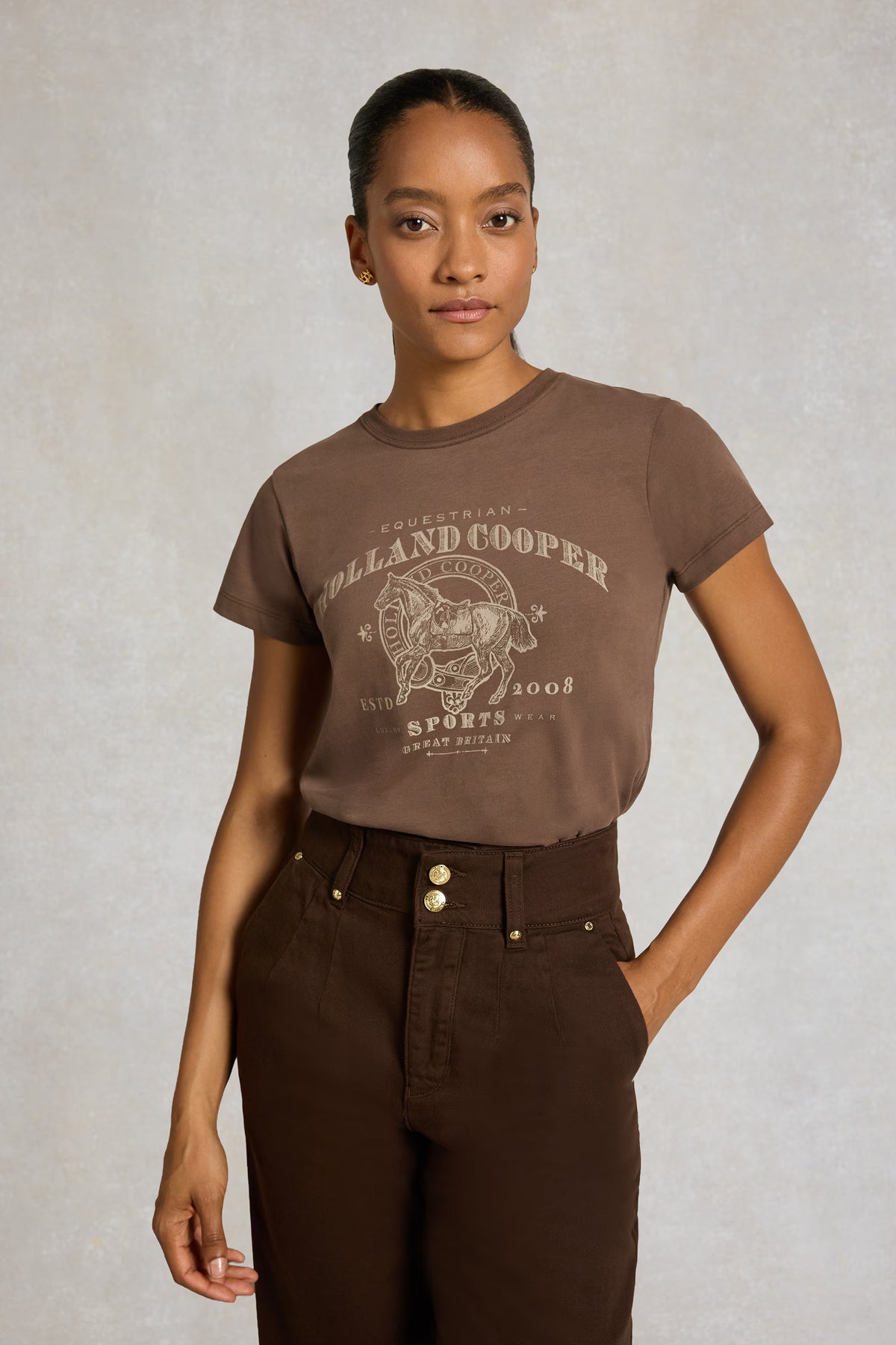 Holland Cooper Appaloosa Tee #Colour_Chestnut
