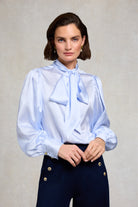 Holland Cooper Sky Stripe Ariella Blouse #Colour_Sky Stripe
