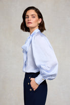 Holland Cooper Sky Stripe Ariella Blouse #Colour_Sky Stripe