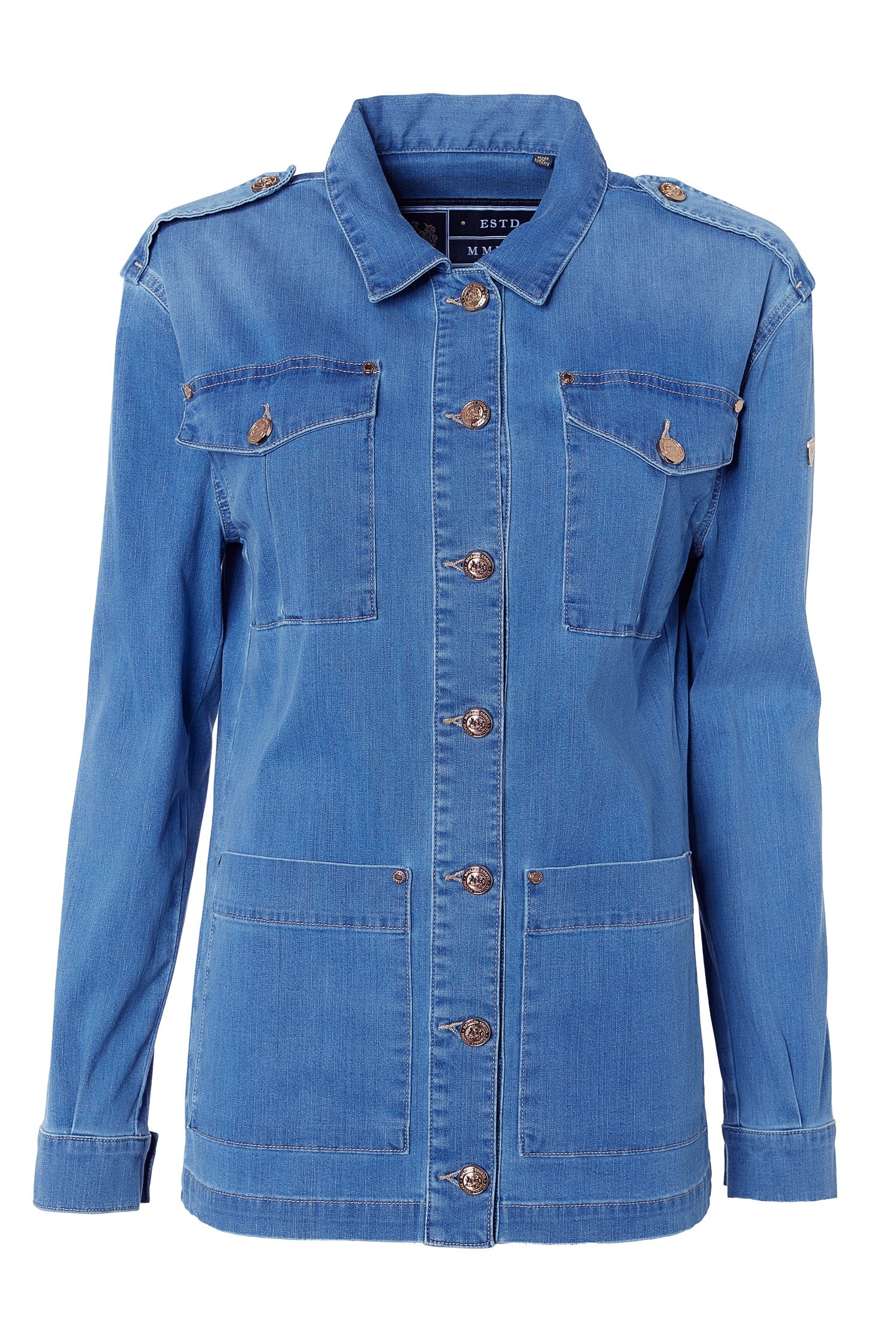 Holland Cooper Denim Artillery Jacket #Colour_Denim