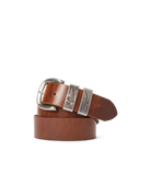 R.M. Williams Mid Brown Drover Belt- Dark Bronze Buckle #Colour_Mid Brown