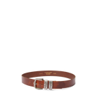 R.M. Williams Mid Brown Drover Belt- Dark Bronze Buckle #Colour_Mid Brown
