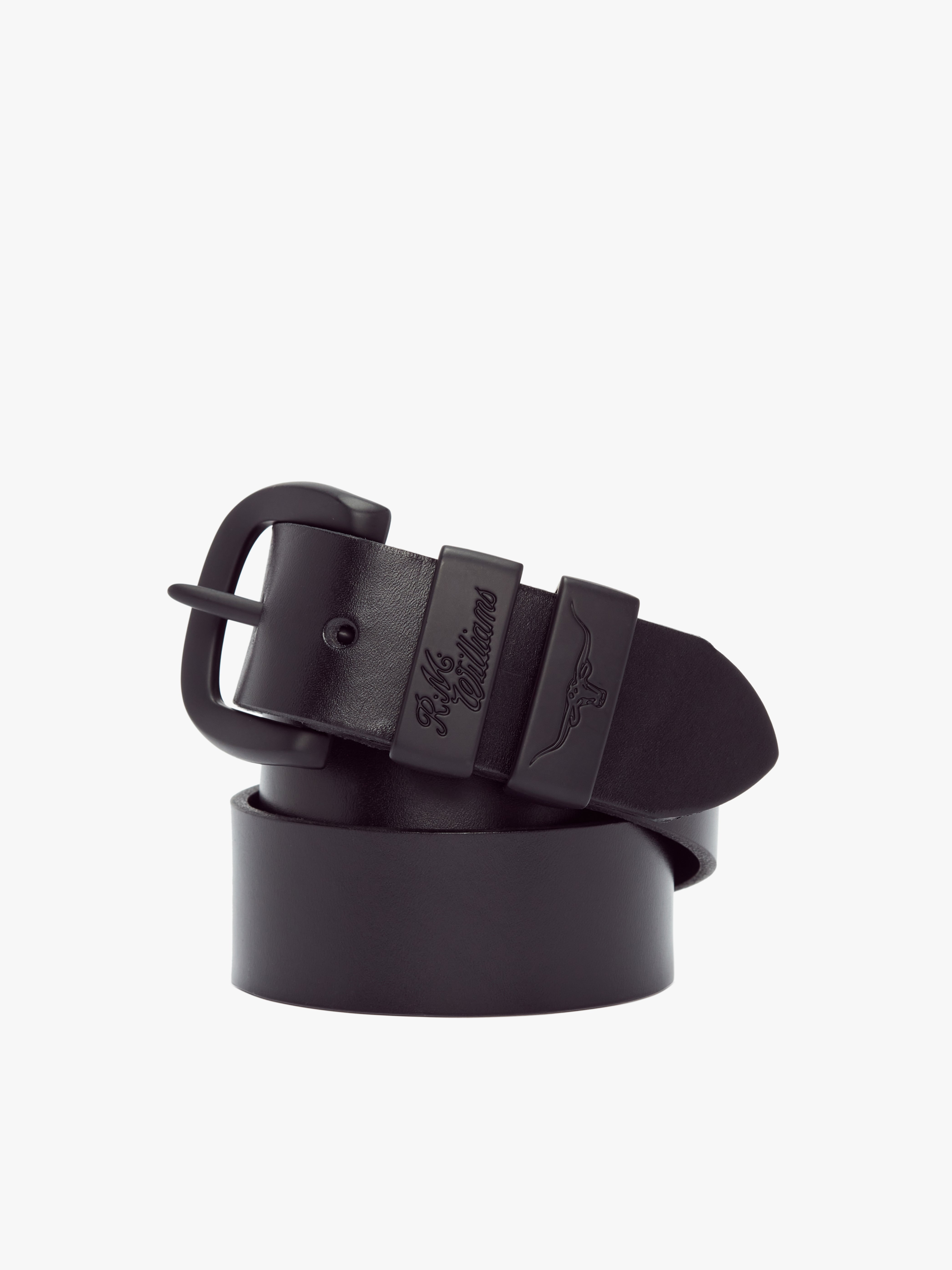 R.M. Williams Drover Belt #Colour_Black/Black