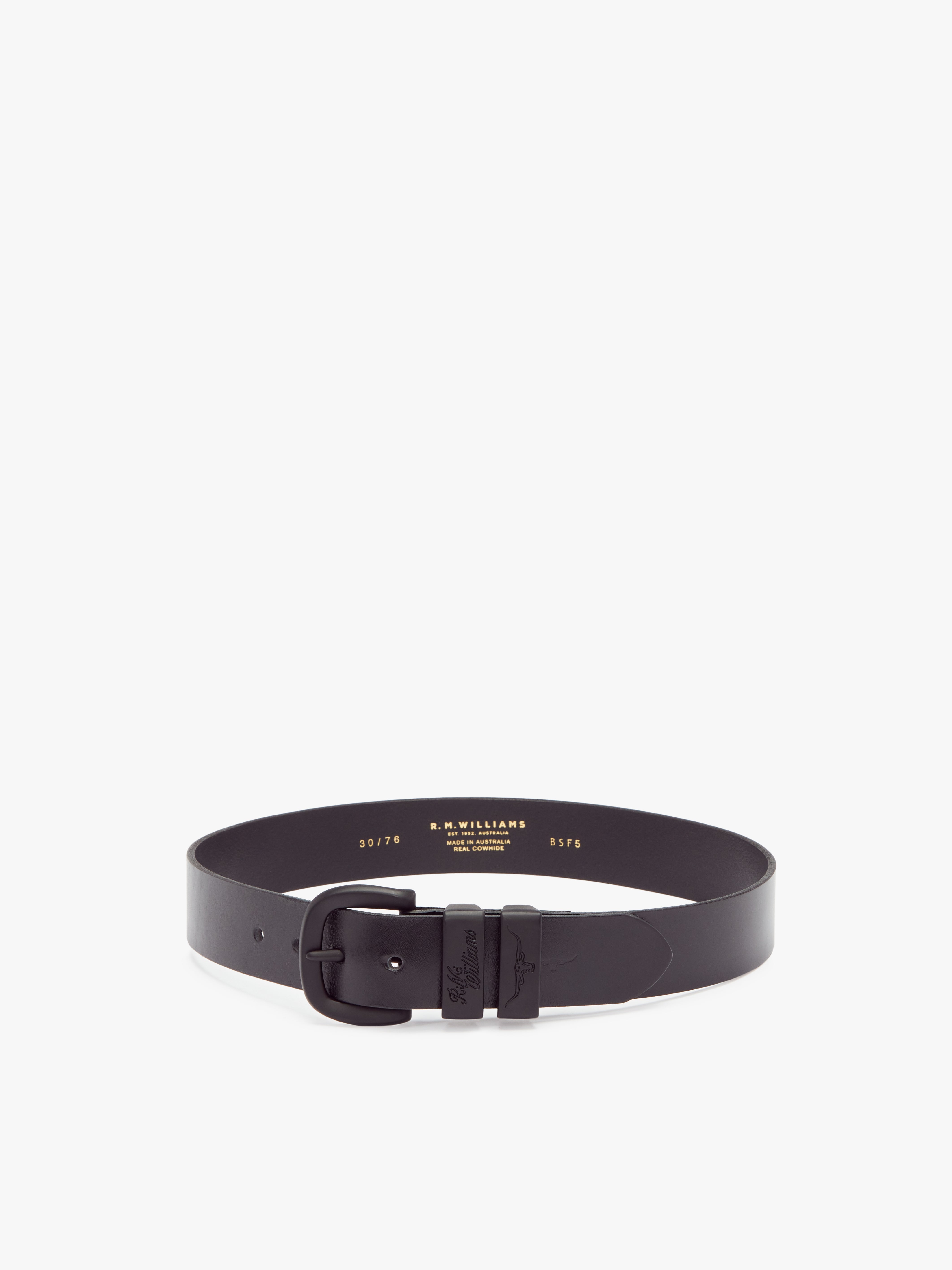R.M. Williams Drover Belt #Colour_Black/Black