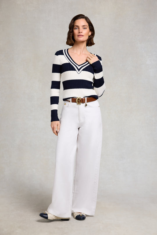 Holland Cooper Ink Navy Stripe Badminton Knit #Colour_Ink Navy Stripe