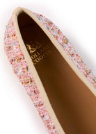 Holland Cooper Pink Sparkle Boucle Ballet Shoe Boucle #Colour_Pink Sparkle Boucle