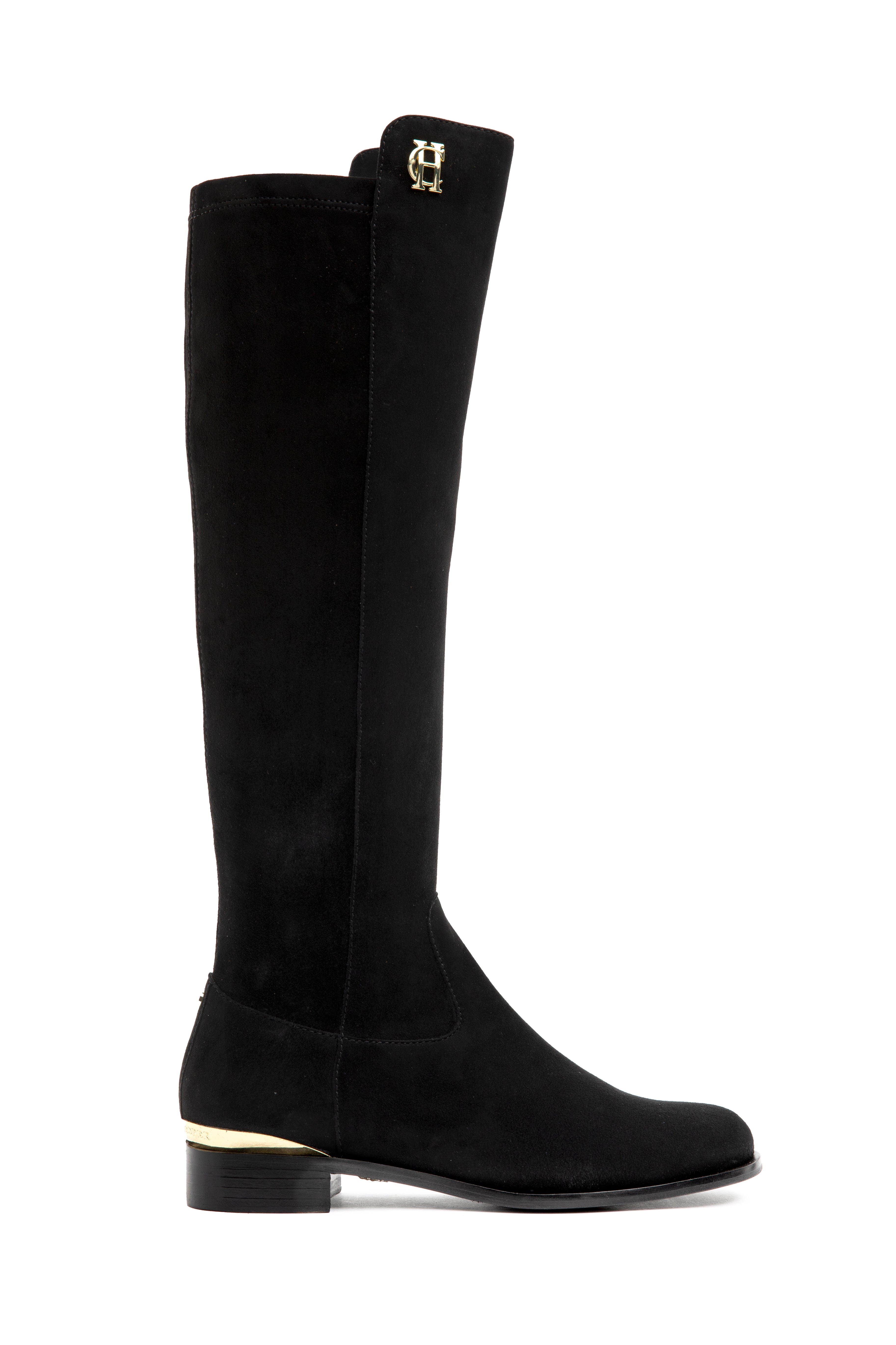 Holland Cooper Black Albany Knee Boot #Colour_Black