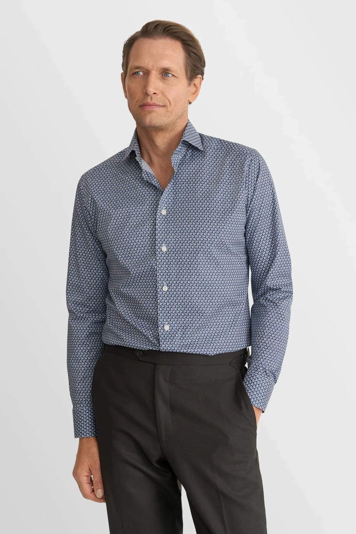Geometric Signature Twill Shirt