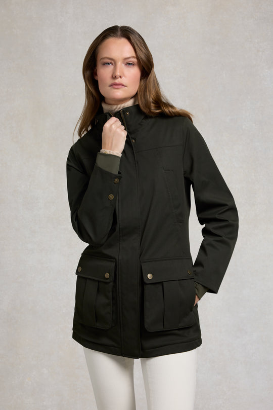 Holland Cooper Khaki Bramwell Country Coat #Colour_Khaki